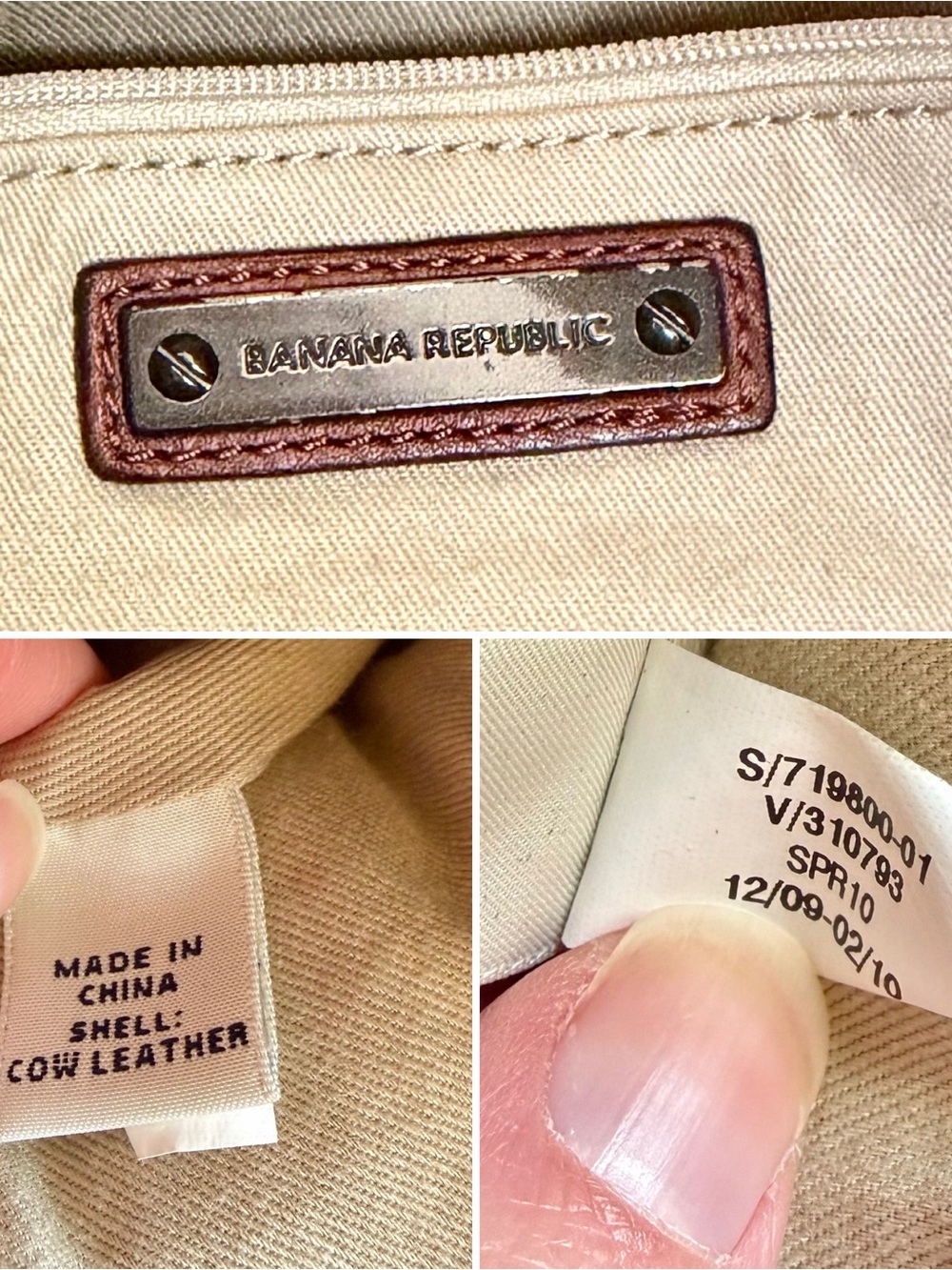 Banana Republic - Brown Pebbled Leather Shoulder/Hobo Bag, Pockets! - Picture 13 of 14
